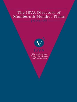 cover image of Incorporated Society of Valuers and Auctioneers Directory of Members and Member Firms